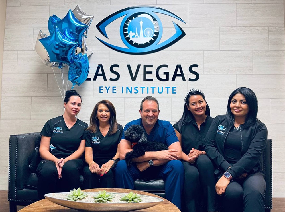 Dr. Swanic and Las Vegas Eye Institute Team Smiling